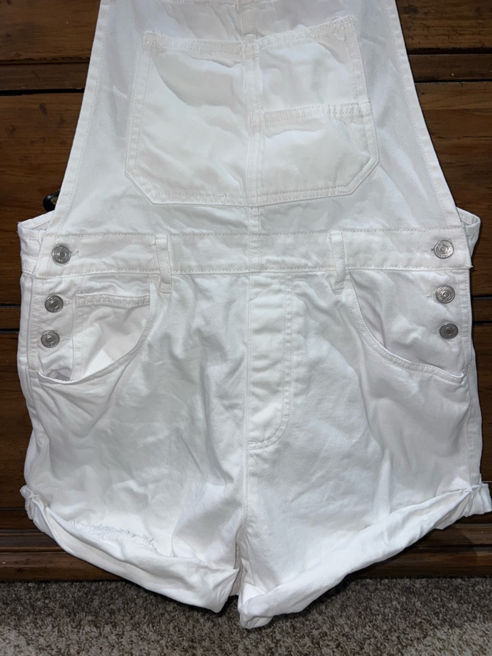 We The Free! White Denim Ziggy Shortalls SZ Medium {beach, resort, vacay, lake} - Picture 14 of 14